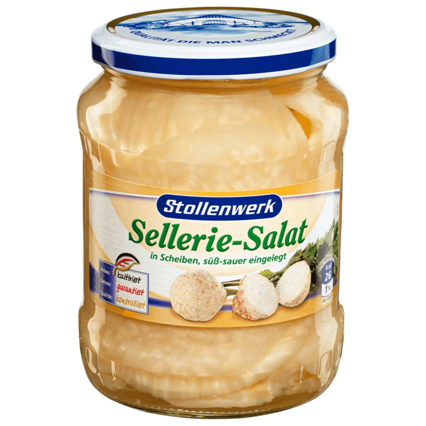 Stollenwerk Sellerie-Salat in Scheiben, süß-sauer eingelegt 360ml